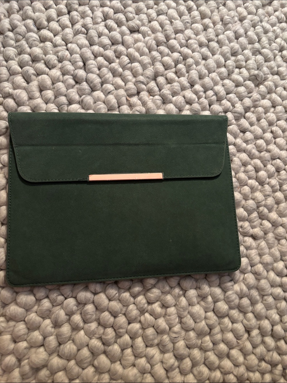 Dark Green Tablet Sleeve Case with Gold Trim